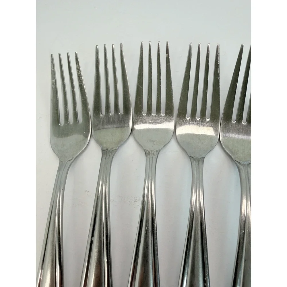 Oneida Satin Bristol Everdale Stainless Dinner Forks Lot Of 5